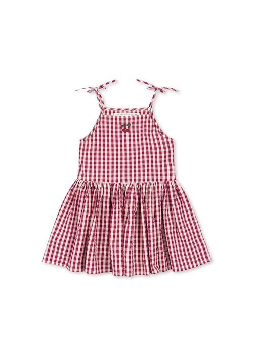 Konges Sløjd GOTS Isotta Kjole Raspberry Check  Raspberry Check 6 Y    6 år  Piger