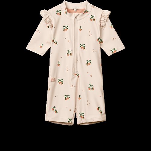 Liewood Amel Printed Swim Jumpsuit Peach / Sea Shell  Peach / Sea Shell-74 cm  Beige  74 cm  Piger