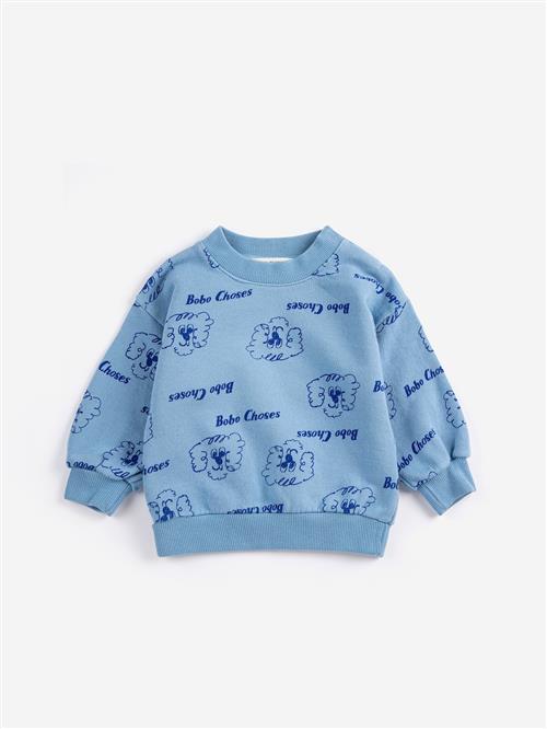 Bobo Choses Pickles The Dog All Over Sweatshirt Prussian Blue  Prussian Blue 9 months  Blå  9 måneder  Drenge, Piger