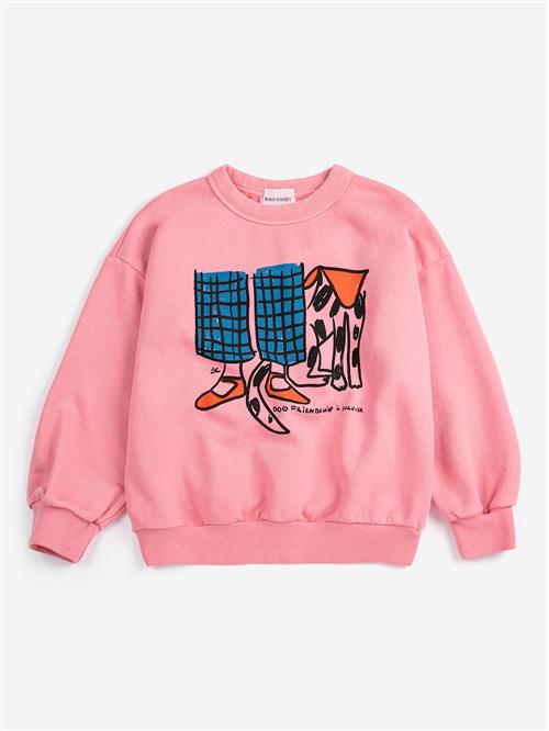 Bobo Choses Dog Friendship Sweatshirt Pink  Pink 6-7 Y  Lyserød  6-7 år  Piger