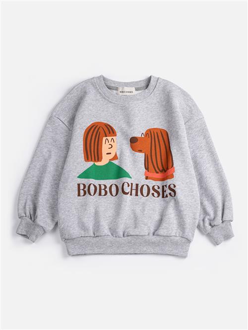 Bobo Choses Friends In A Pickle Sweatshirt Heather Grey  Heather Grey 4-5 Y  Grå  4-5 år  Drenge