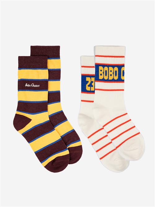 Bobo Choses Bobo Choses 2-pak Lange Sokker Multicolor  Multicolor 29-31 EU  Gul  29-31 EU  Drenge