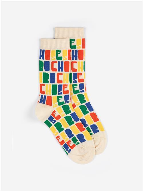 Bobo Choses Bobo Choses Color All Over Lange Sokker Multicolor  Multicolor 32-34 EU  Creme  32-34 EU  Drenge