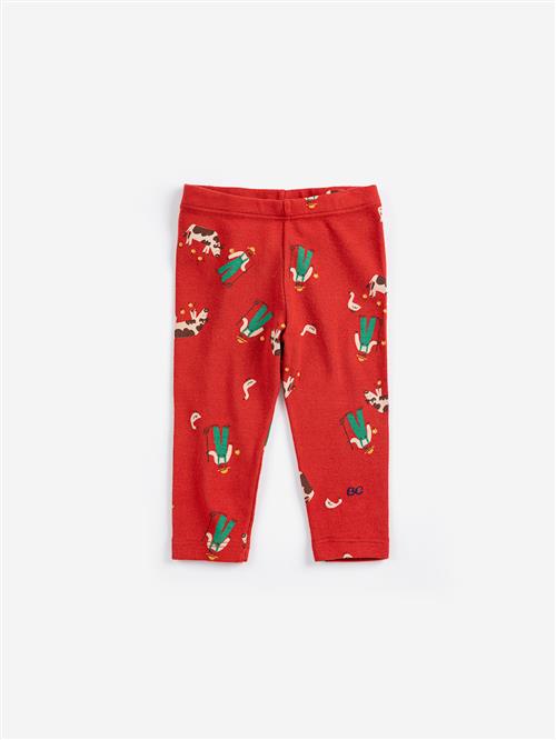 Bobo Choses Farm Adventure All Over Leggings Red  Red 3 months  Rød  3 måneder  Drenge, Piger