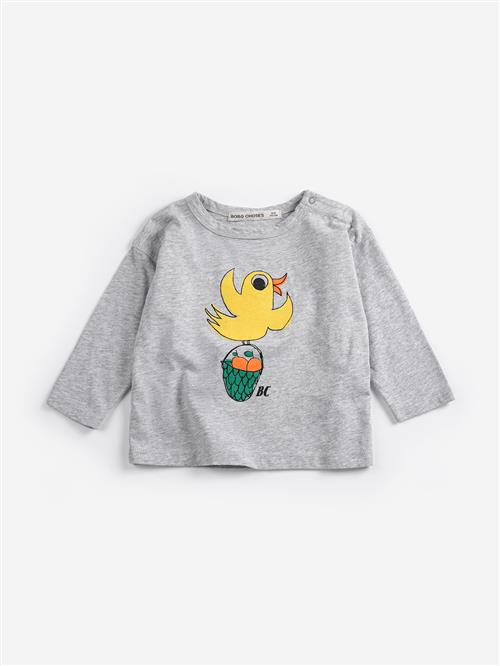 Bobo Choses Flying Oranges Langærmet T-shirt Heather Grey  Heather Grey 6 months  Grå  6 måneder  Drenge, Piger