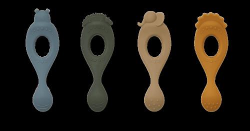 Liewood Liva 4-pak Silikone-ske Safari/blue Multi Mix  Safari/Blue Multi Mix-OS  Blå  One Size 1+ Years Drenge, Piger