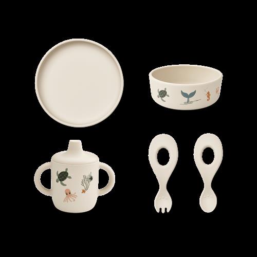 Liewood Ryle Trykt Bordservice Sea Creature / Sandy  Sea Creature / Sandy-OS  Beige  One Size 4 M+ Drenge, Piger