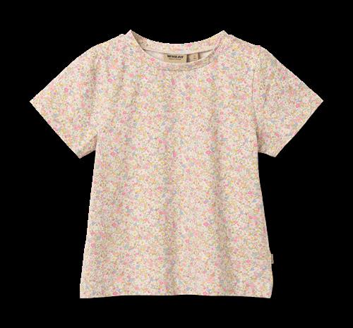 Wheat T-Shirt S/S Manna Blush Flower Meadow Blush Flower Meadow 110 cm  Lyserød  110 cm  Piger