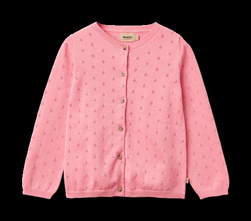 Wheat Knit Cardigan Maia Bubblegum Bubblegum 98 cm  Lyserød  98 cm  Piger
