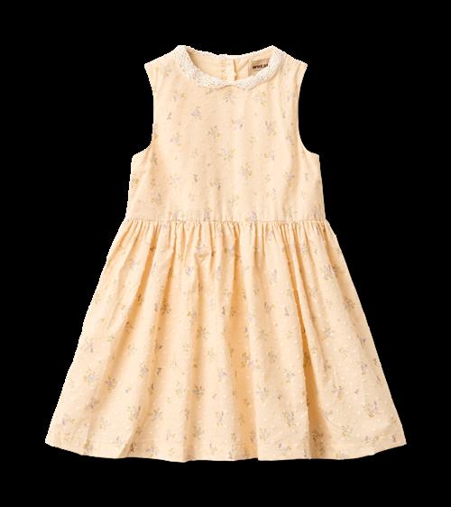 Wheat Dress Elma Barely Apricot Flowers Barely Apricot Flowers 104 cm  Gul  104 cm  Piger