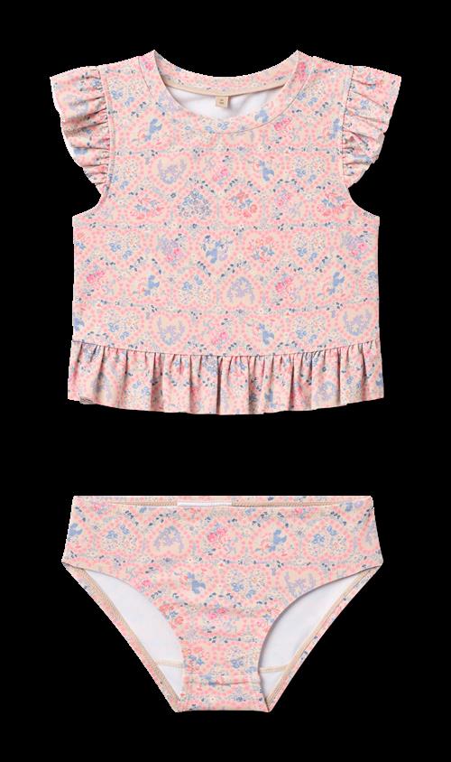 Wheat Swim Set 2-piece Alma Pink Heart Flowers Pink Heart Flowers 92 cm  Lyserød  92 cm  Piger