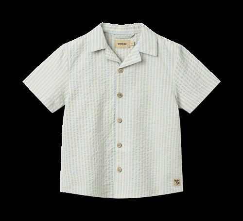 Wheat Shirt S/S Anker Summer Sky Stripe Summer Sky Stripe 116 cm  Grøn  116 cm  Drenge