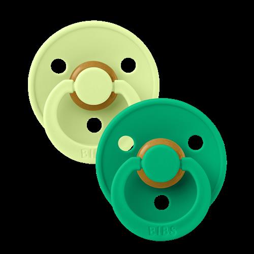 BIBS Colour 2-pak Runde Latex-sutter Matcha Cactus  Matcha Cactus 0+M  Grøn  0+ måneder  Drenge, Piger