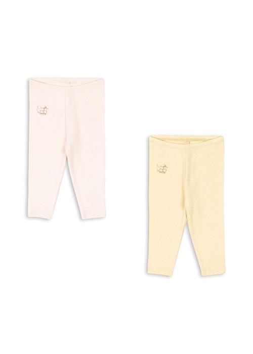 Fanga Fontana Perla 2-pak Bukser Banana Crepe Creole Pink  Banana Crepe Creole Pink 9 months  Hvid  9 måneder  Piger