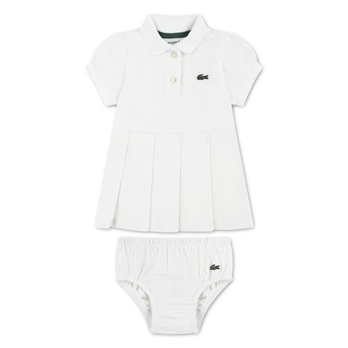 Lacoste Plisseret Kjole Farine  Farine 62 cm  Hvid  62 cm  Piger