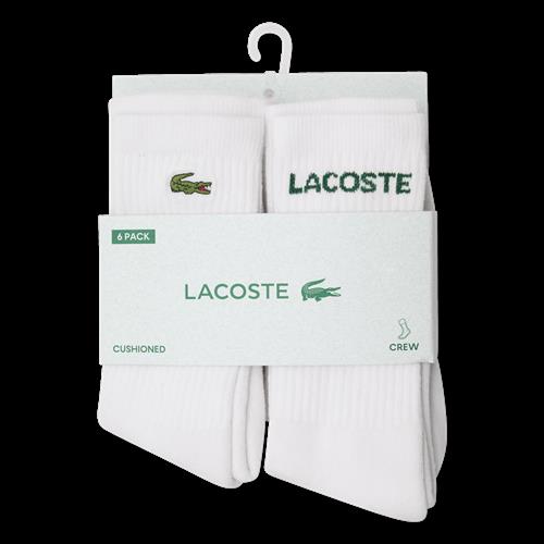 Lacoste 6-pak Sokker Blanc  Blanc 34-38 EU  Hvid  34-38 EU  Drenge