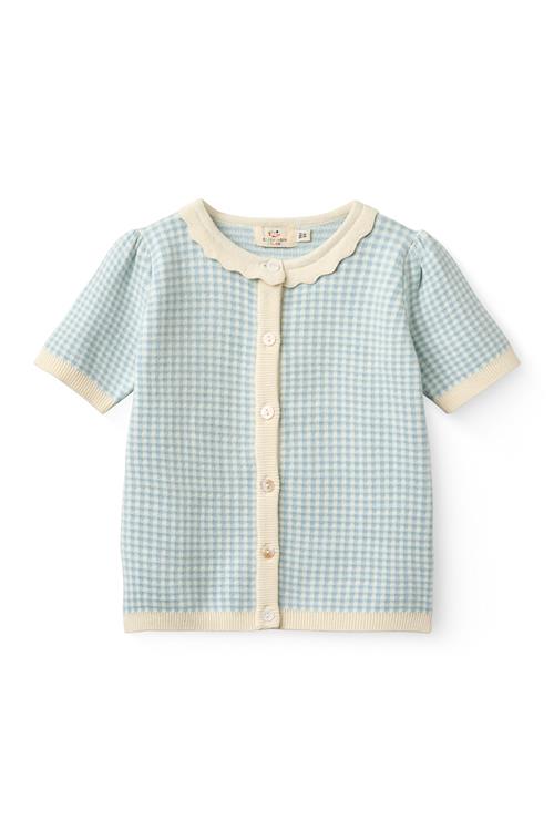 Copenhagen Colors Cardigan Dusty Blue Check  Dusty Blue Check 104 cm  Blå  104 cm  Piger