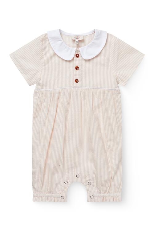 Copenhagen Colors GOTS Romper Dusty Rose Cream Stripe  Dusty Rose Cream Stripe 80 cm  Lyserød  80 cm  Drenge, Piger