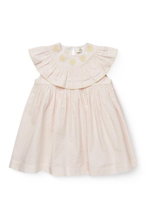 Copenhagen Colors GOTS Kjole Dusty Rose Cream Stripe Yellow  Dusty Rose Cream Stripe Yellow 74 cm  Lyserød  74 cm  Piger