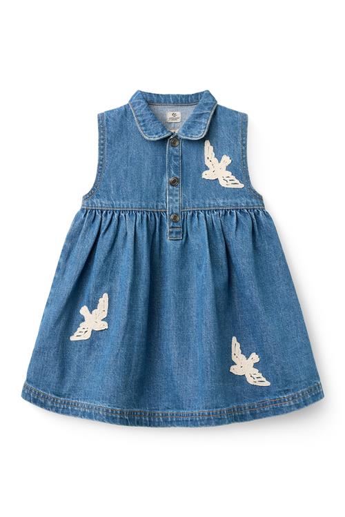 Copenhagen Colors GOTS Denim-kjole Indigo Blue Washed  Indigo Blue Washed 80 cm  Marineblå  80 cm  Piger