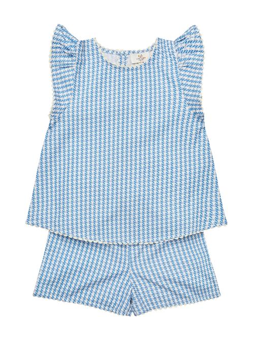 Copenhagen Colors GOTS Houndstooth-sæt Blue Houndstooth Mini  Blue Houndstooth Mini 104 cm  Blå  104 cm  Piger