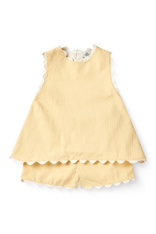 Copenhagen Colors GOTS Sæt Med Top Og Shorts Pale Yellow  Pale Yellow 122 cm  Gul  122 cm  Piger