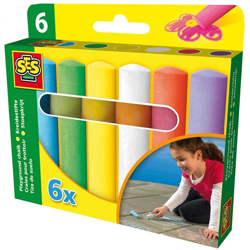 SES Creative 6-pak Legepladskridt Multi  Multi  One Size  Gul  One Size 2+ Years Drenge, Piger