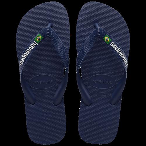 Havaianas Brasil Logo Flip Flops Navy Blue Navy Blue 27-28 EU  Marineblå  27-28  Drenge