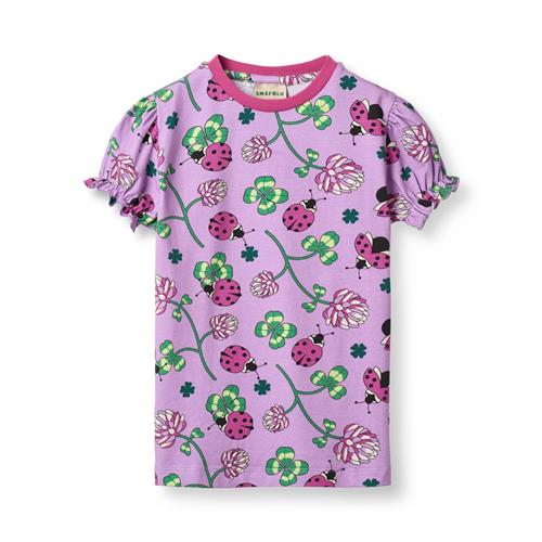 Småfolk Rubinette T-shirt Floral  Floral 4-5 Y  Lilla  4-5 år  Piger