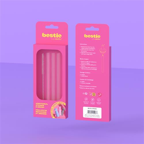 Asobu Bestie Pakke Med Sugerør Til Vandflaske Pink  Pink One Size  Lyserød  One Size  Drenge, Piger