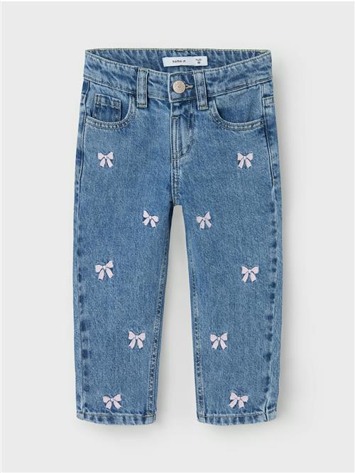 Name It Bella Mom Jeans Medium Blue Denim  Medium Blue Denim 122 cm  Blå  122 cm  Piger