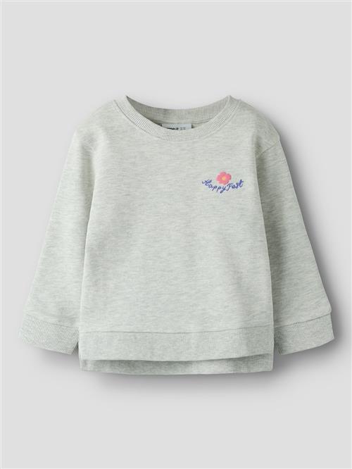 Name It Funna Sweatshirt Light Grey Melange  Light Grey Melange 116 cm  Grå  116 cm  Piger
