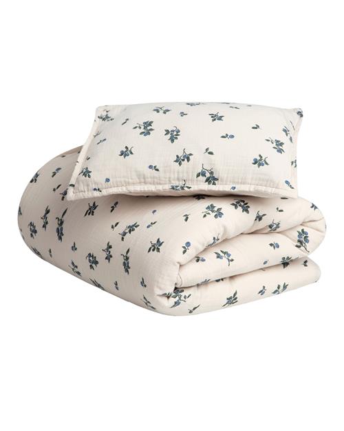 garbo&friends Junior Muslin-sengesæt Blueberry  Bluberry  100x130cm  Creme  100x130cm
