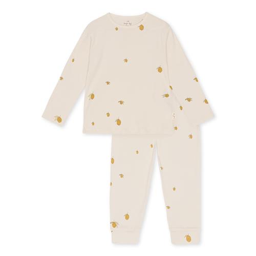 Konges Sløjd GOTS Sleepy Pyjamas Lemon  Lemon 3 Y  Creme  3 år  Drenge