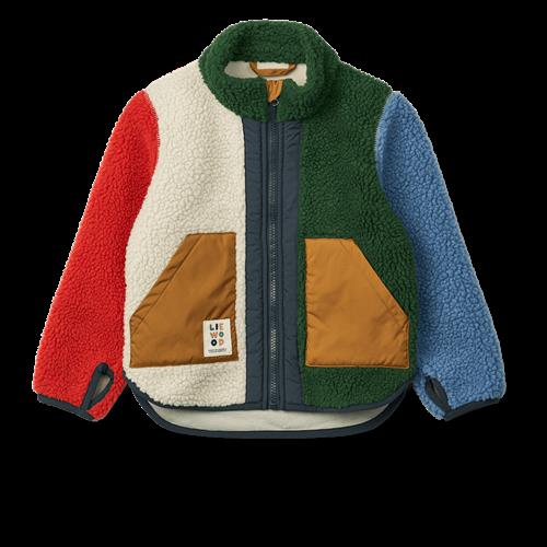 Liewood Noam Pile-jakke Garden Green Multi Mix  Garden Green Multi Mix 86 cm  Grøn  86 cm  Drenge, Piger