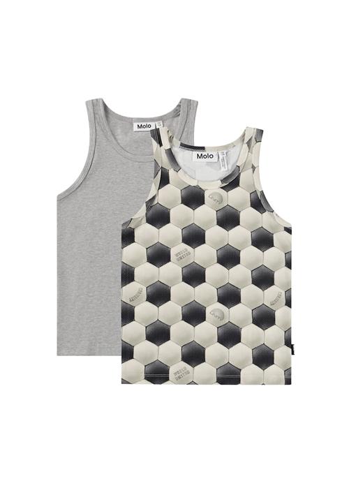 Molo GOTS Jayden 2-Pack Tank Top Football Moon  Football Moon 122/128 cm  Grå  122/128 cm  Drenge