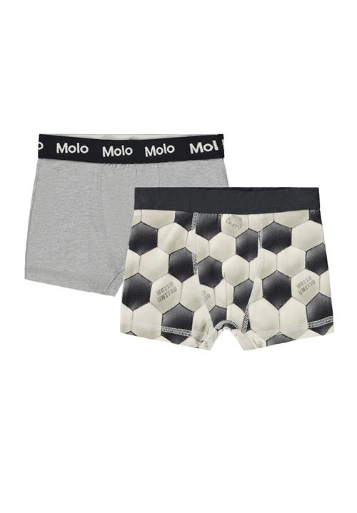 Molo GOTS Justin 2-pak Boxershorts Football Moon  Football Moon 122/128 cm  Grå  122/128 cm  Drenge