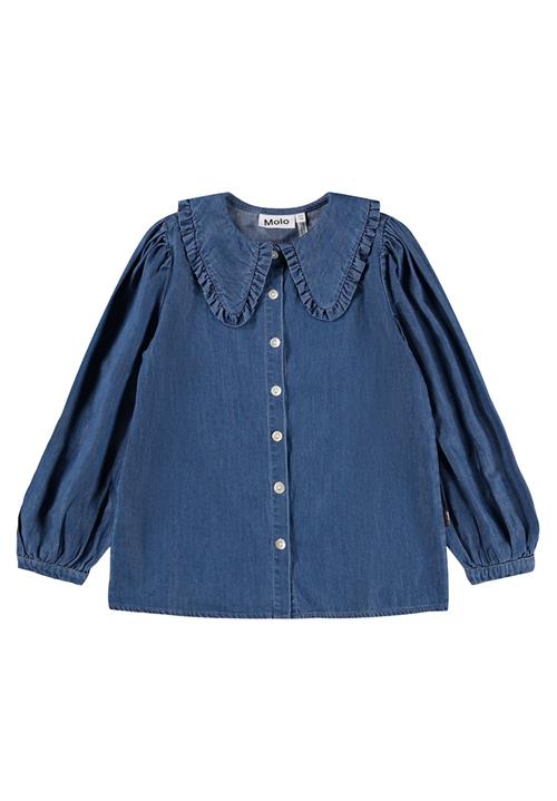 Molo GOTS Robbin Denim Skjorte Bluse Mid Blue Wash  Mid Blue Wash 134/140 cm  Blå  134/140 cm  Piger