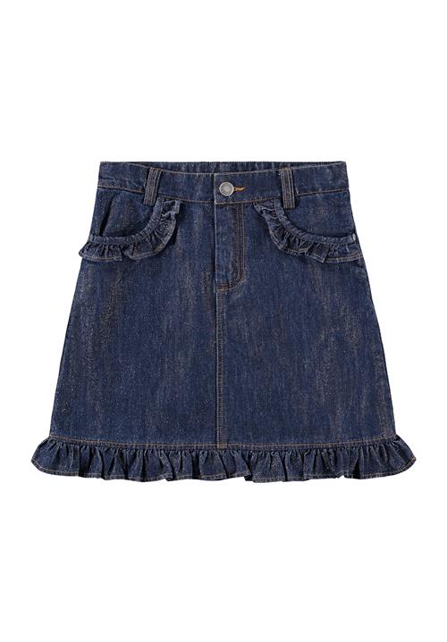 Molo Berit Denim Nederdel Mid Blue Glitter  Mid Blue Glitter 122/128 cm  Blå  122/128 cm  Piger
