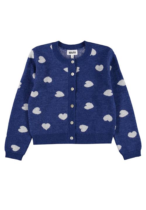 Molo Ginny Cardigan Big Hearts  Big Hearts 134/140 cm  Blå  134/140 cm  Piger