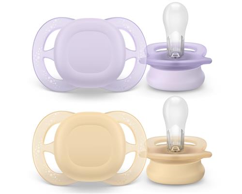 Philips Avent Ultra Start 2-pak Sutter 0-2M Peach Purple  Purple, Orange One Size  Lilla  One Size  Drenge, Piger