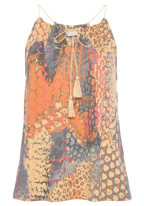 BUFFALO Bluse  pastelgul / grå / orange