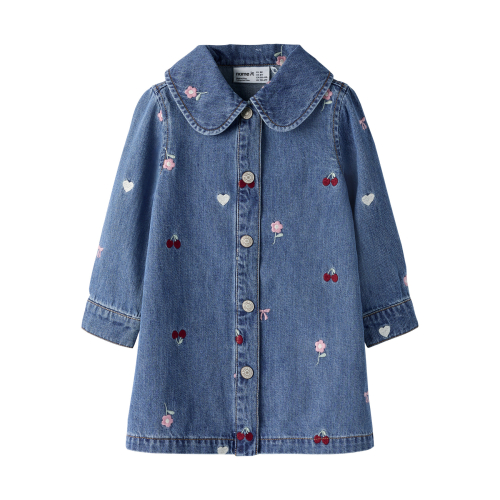 NAME IT Denim Kjole Emily Medium Blue Denim Emb