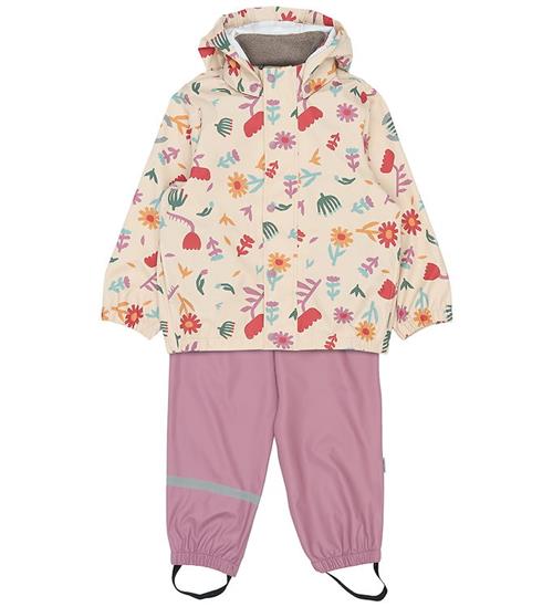 Mikk-Line Regntøj m/u Seler - PU - Recycled - AOP - Retro Flower
