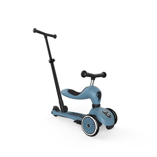 Scoot & Ride Highwaykick 1 Push & Go Løbehjul Steel  Steel-1-5 Y  Blå  1-5 år  Drenge, Piger