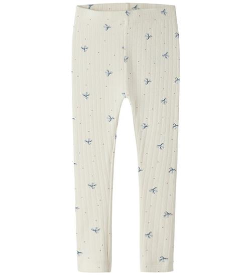 Name It Leggings - Rib - Hulmønster - NmfKathlen - Antique White