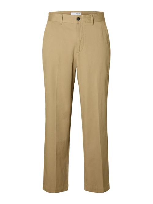 SELECTED Bukser med fals 'SLH220-Atlas'  cappuccino