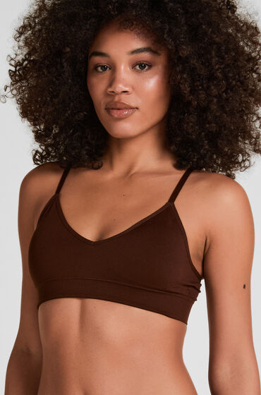 Se Hunkemöller Dide trekantsbralette Brun hos Hunkemøller
