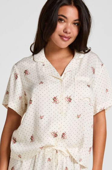 Hunkemöller Pyjamasjakke Satin Hvid