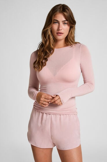 Hunkemöller super soft bådhals bluse med cashmere Lyserød